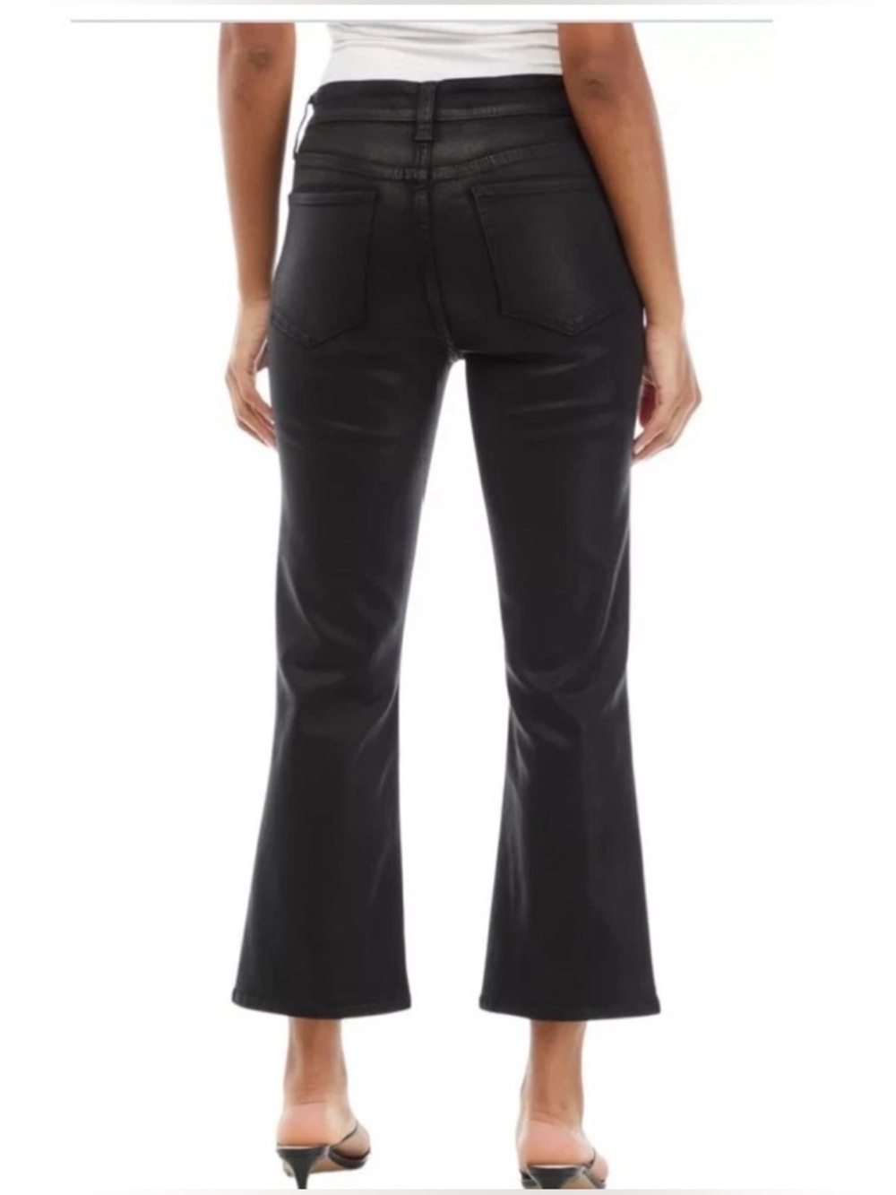 Joe's Jeans Black Coated The Callie high rise cropped boot Sz 29 NWT - Picture 2 of 6